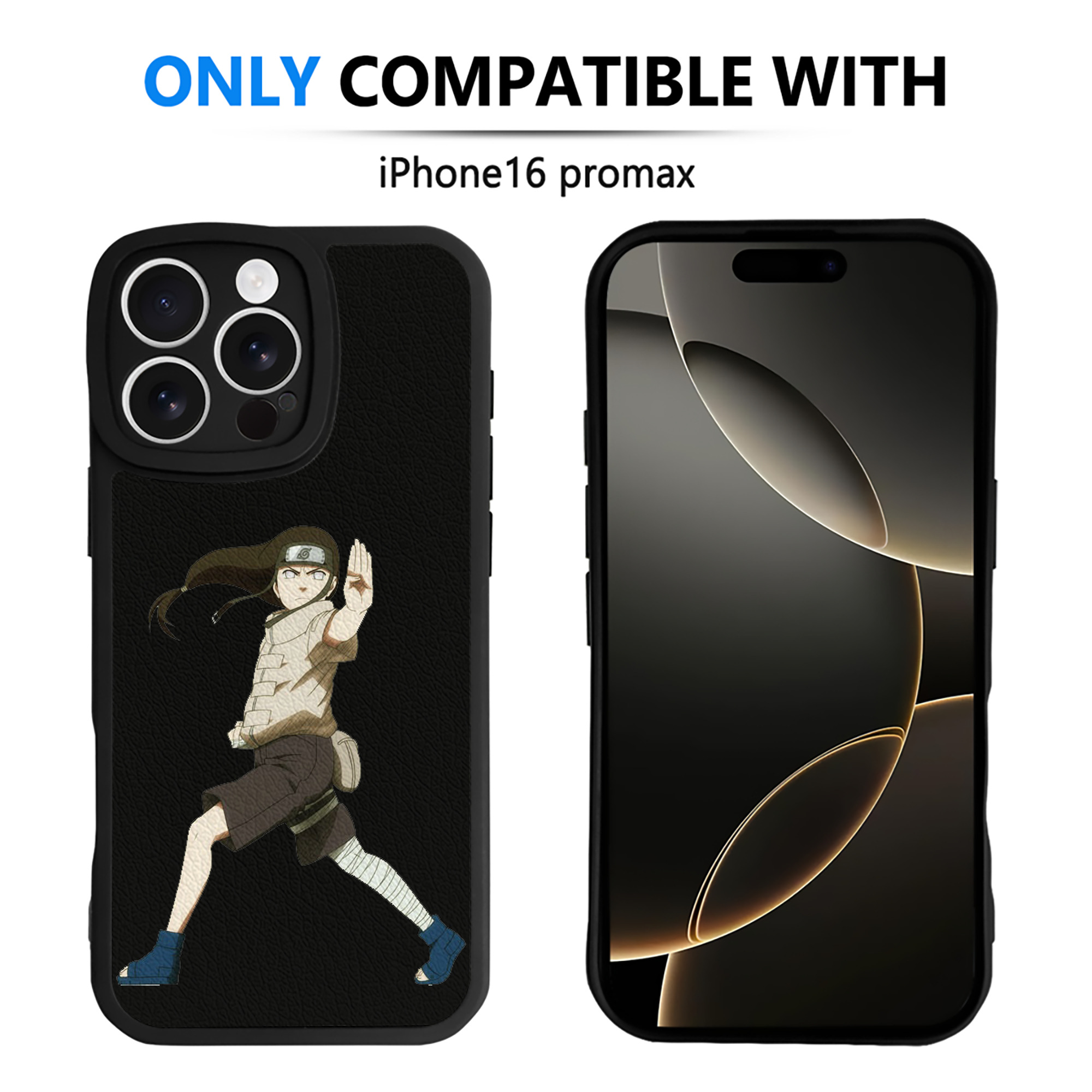 （画像用） NARUTO -ナルト- 日向ネジ Hyūga Neji 【iPhone 16シリーズ対応】シリコンスマホケース（レザー調） 材質：シリコン